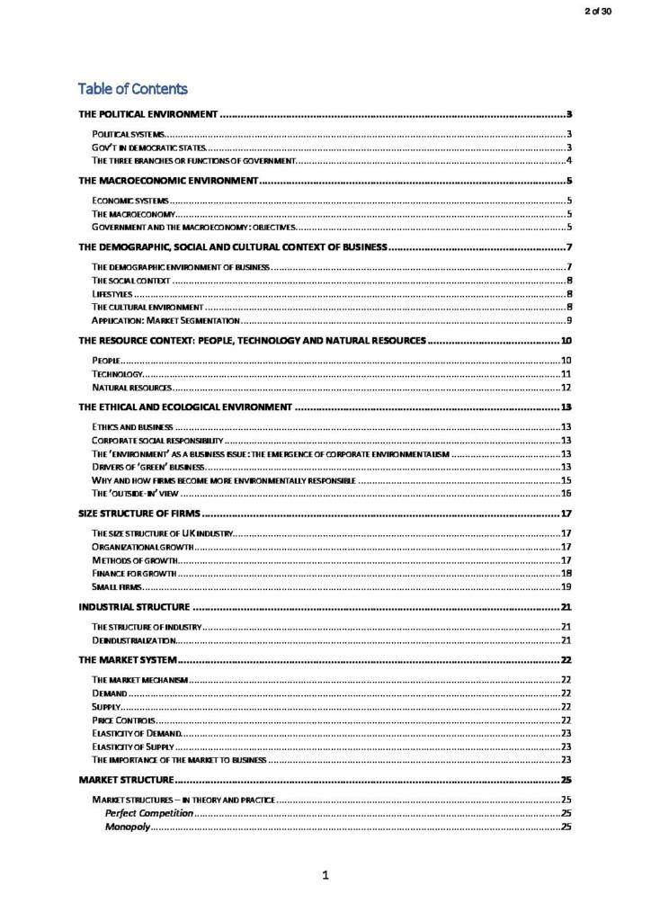 International Business Economics (RBS IB) Year 1 notes