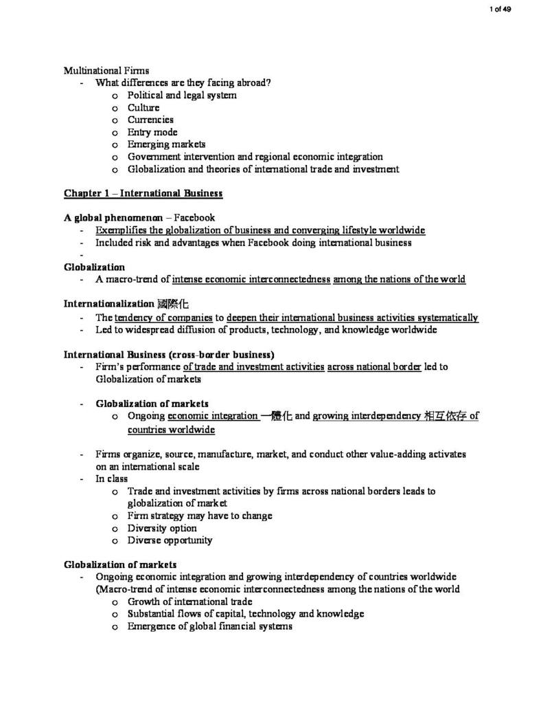 International Management (MGT 459) notes