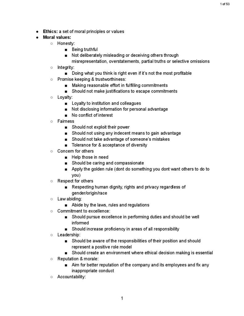 Business Environment and Ethics (BADM 3003) notes