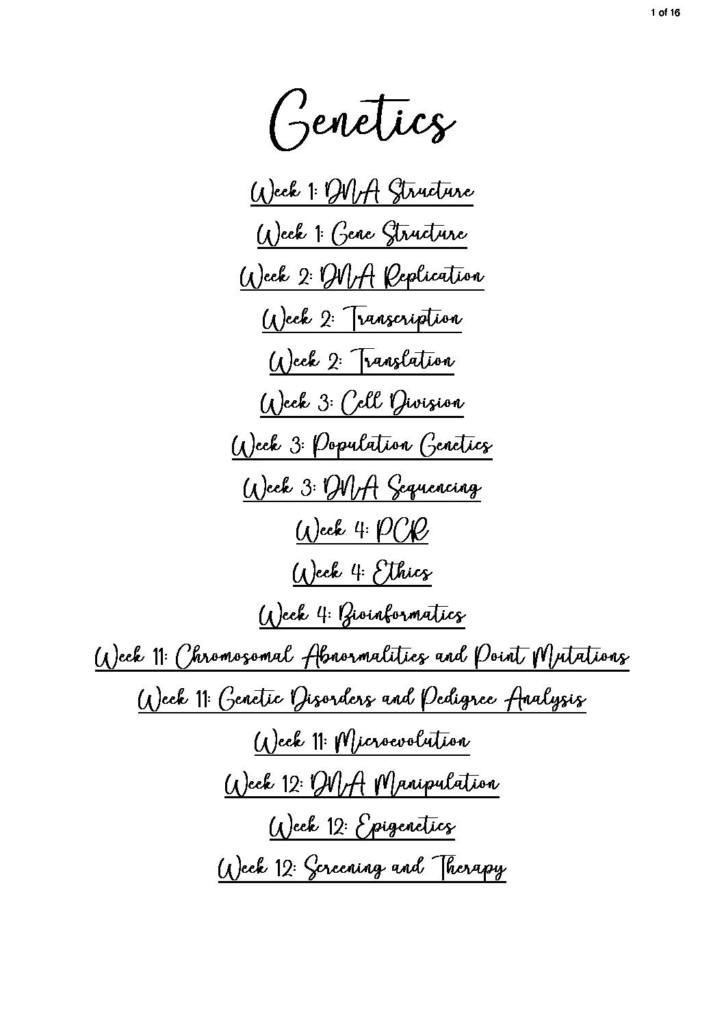 Clinical Genetics (C101) module notes