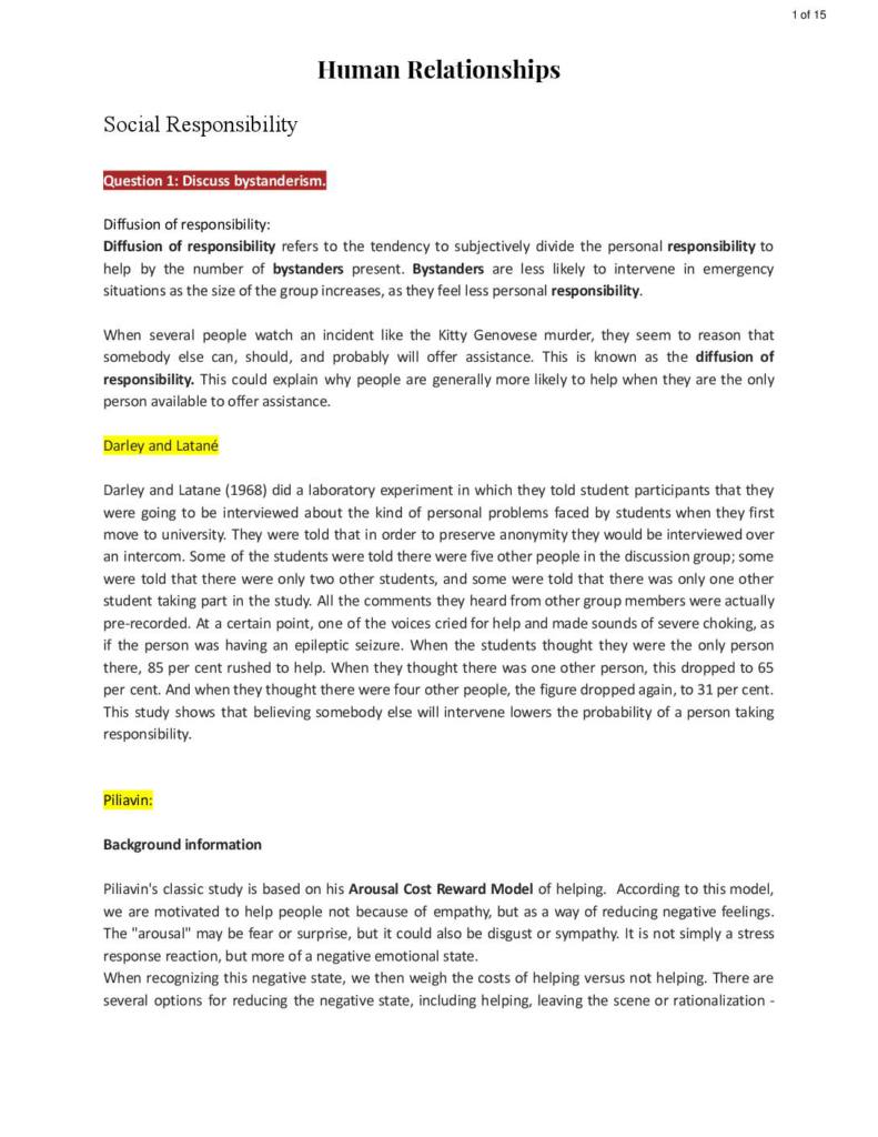 Human Relationships (Psychology HL) notes with model Q&A StudyLast