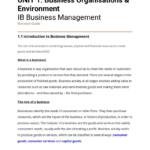 IB BM Unit 1: Business Organization and Environment revision notes