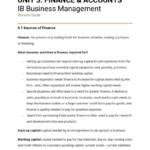 IB BM Unit 3: Finance and Accounts revision notes