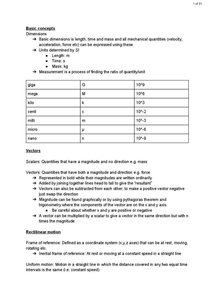 Physics for the Life Sciences (PHYSICS 160) complete notes