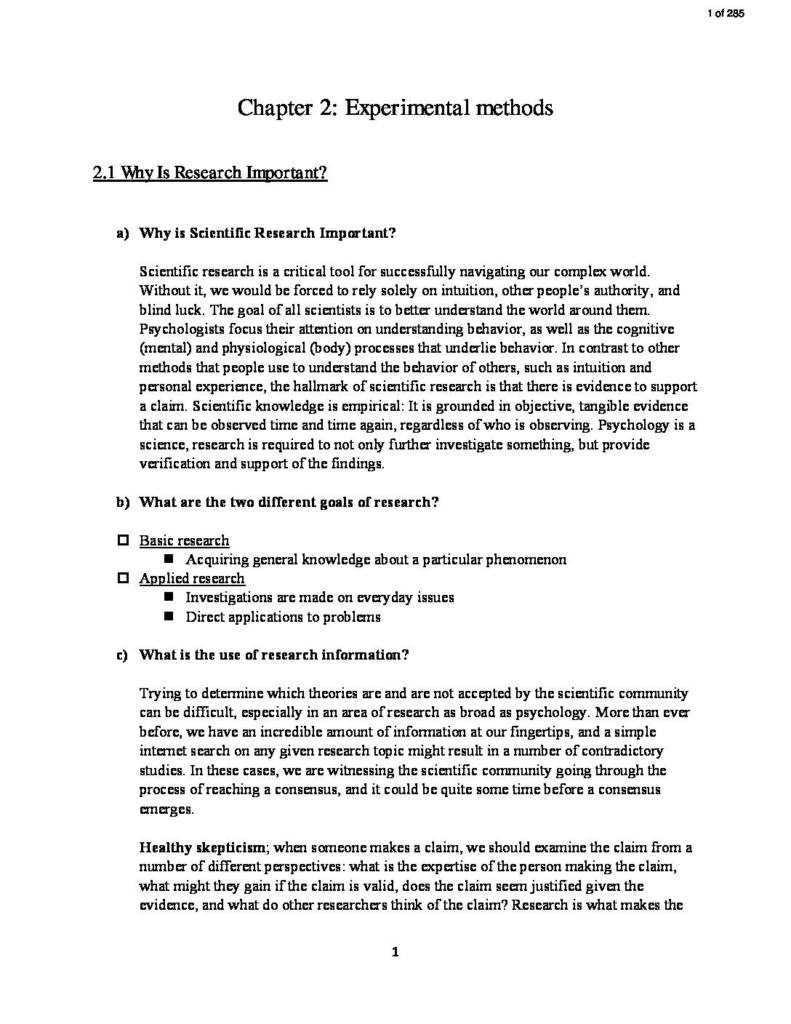 Introduction to Psychology (PSYCH 100) notes