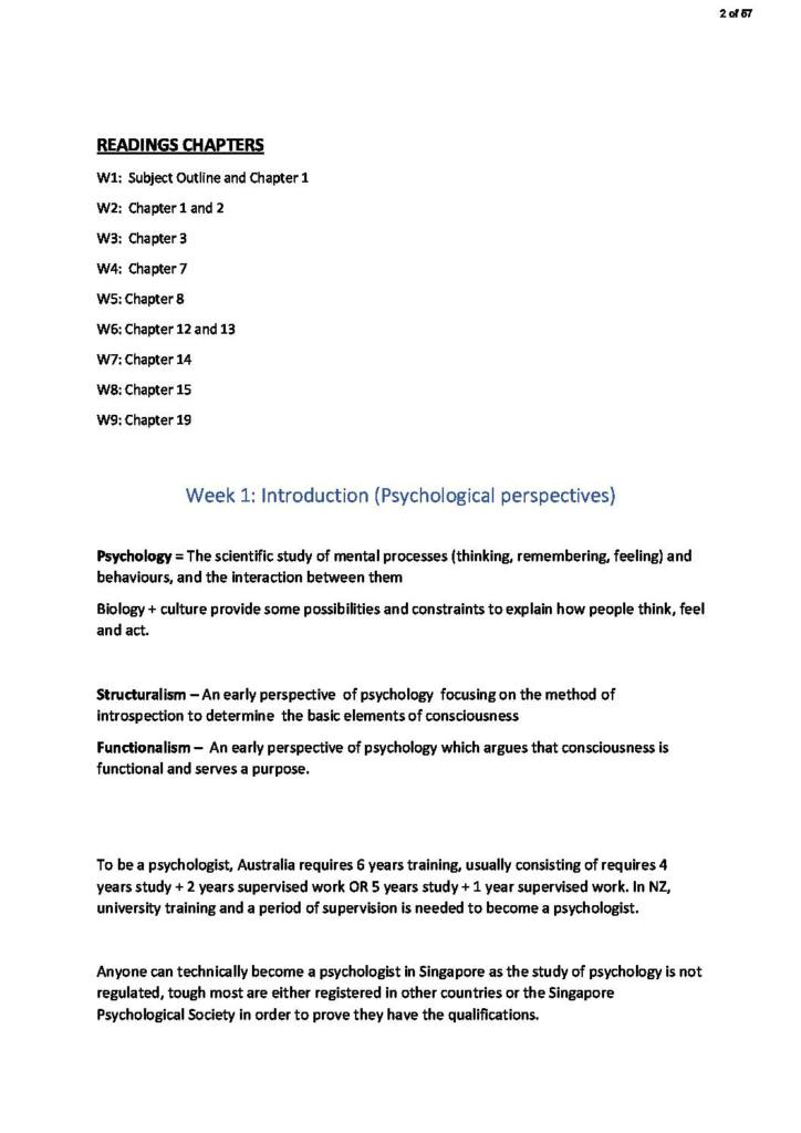 Exploring Psychology: from Brain to Practice (PY1101) full summary HD notes