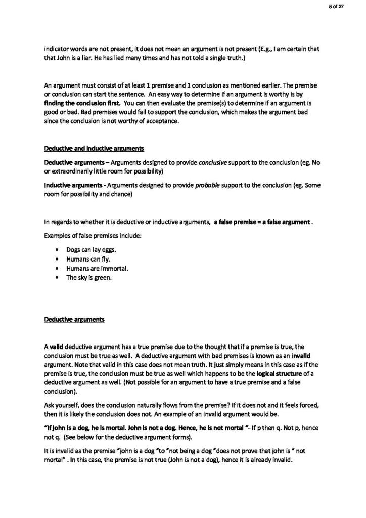 Critical Thinking in Psychology (PY1103) full summary HD notes