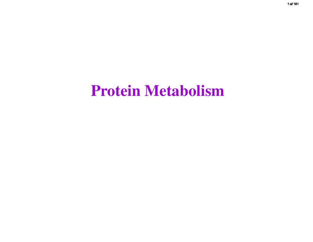 Protein Amino Acid Metabolism (Biochemistry) notes StudyLast