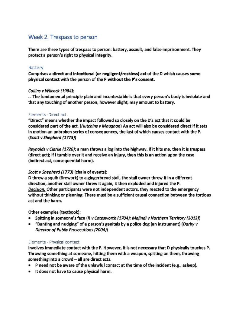LPAB Torts (LEC) complete lecture notes