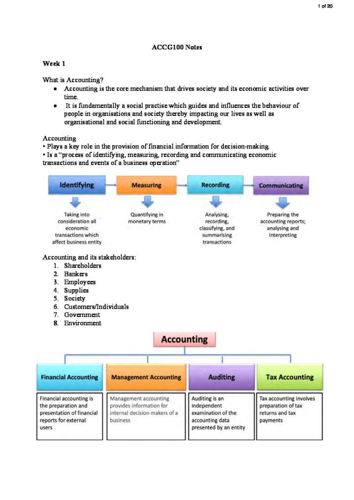 Accounting in Society (ACCG1000) full summary notes