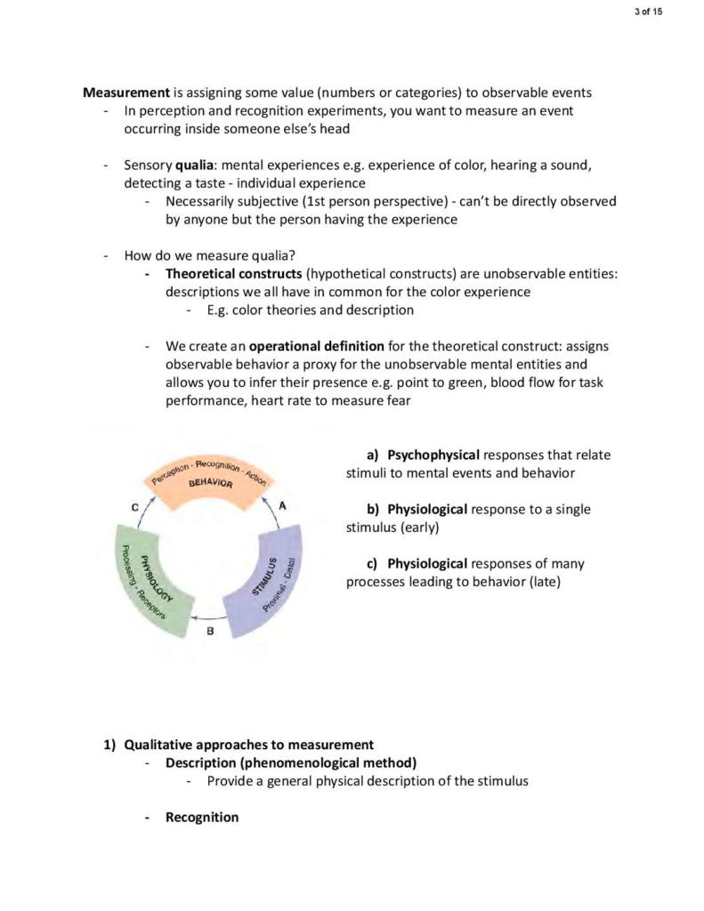 Sensation and Perception (COGS 101A) midterm notes