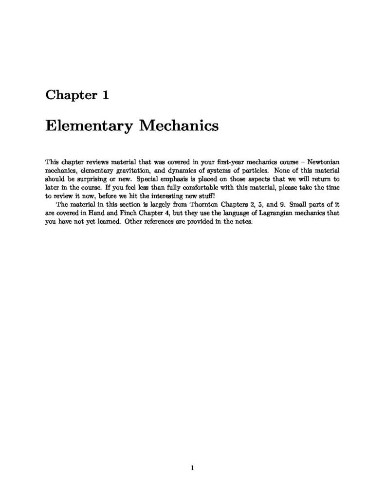 Classical Mechanics (MSc Physics) notes