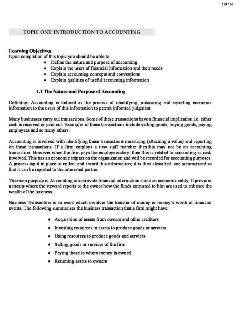 Fundamentals of Accounting I complete notes StudyLast