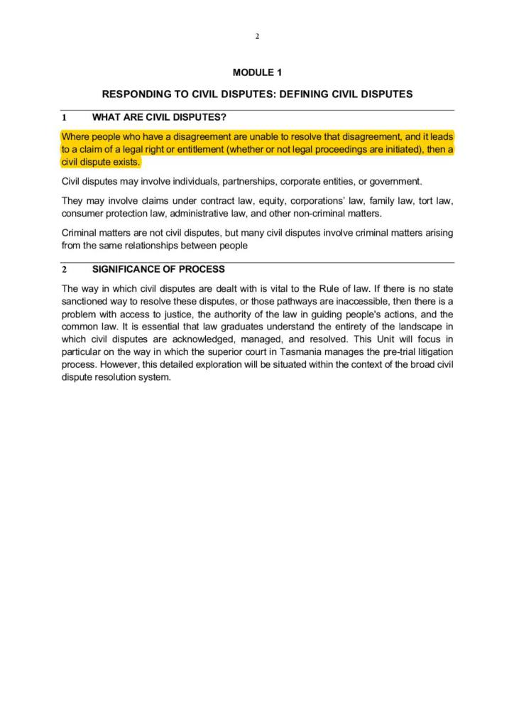 Civil Procedure (LAW355) full module notes