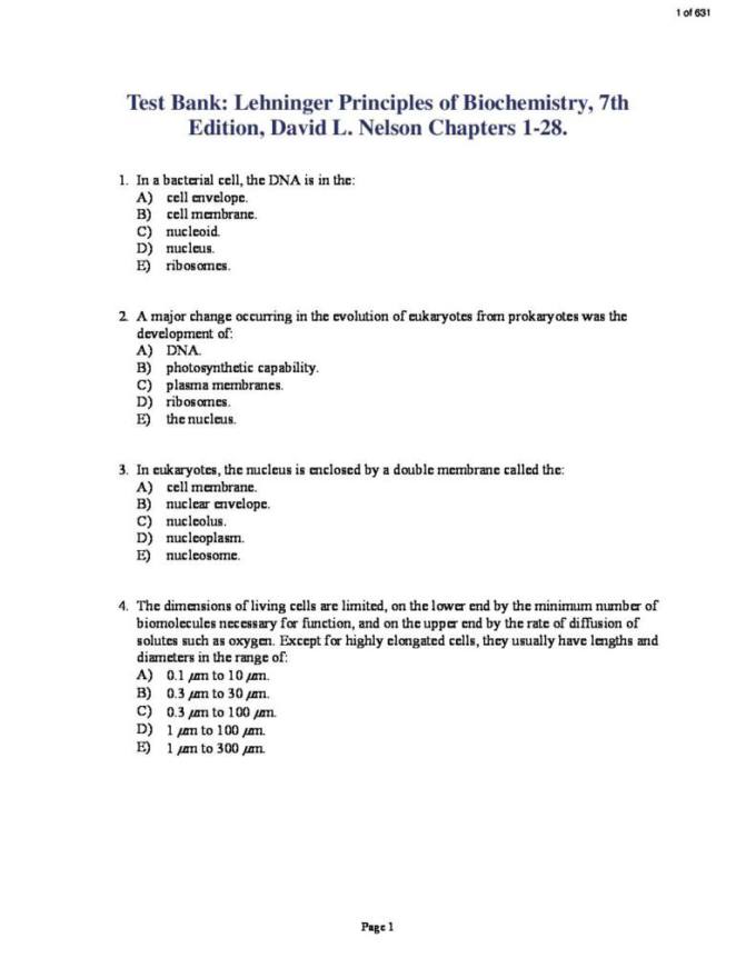 Lehninger Principles Of Biochemistry 8th Edition Test Bank