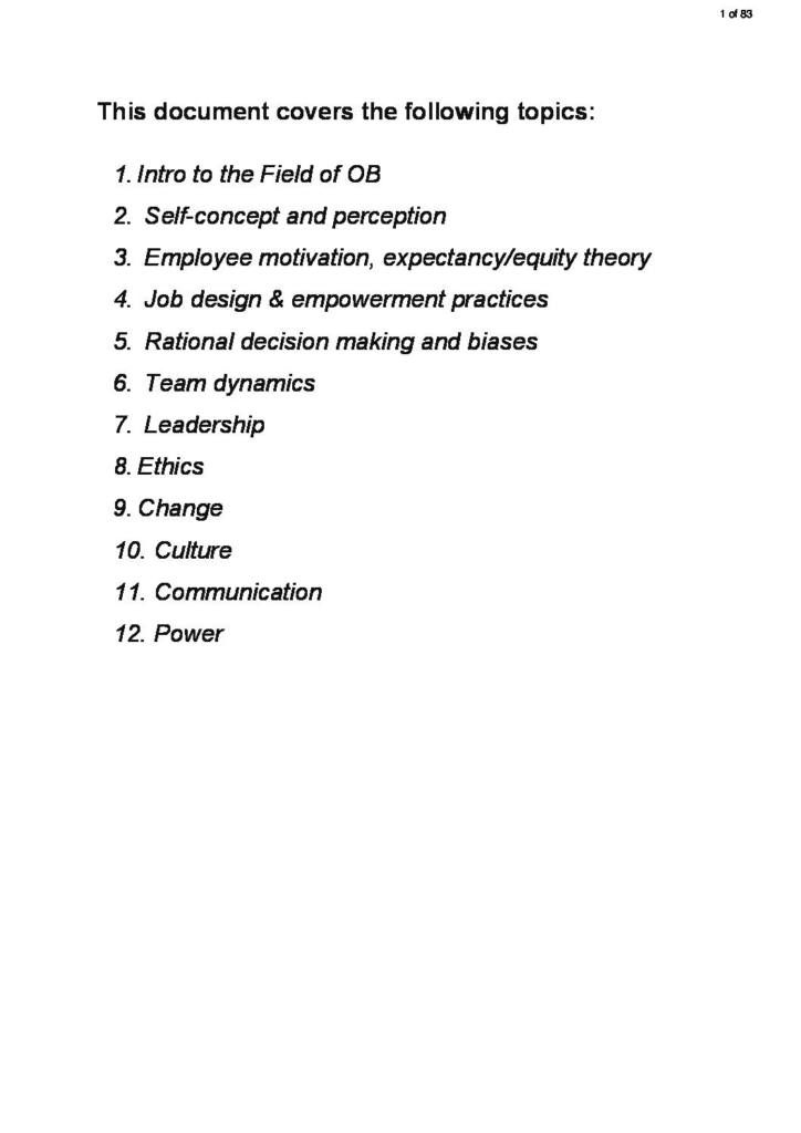Organisational Behaviour (MGMT20001) textbook summary