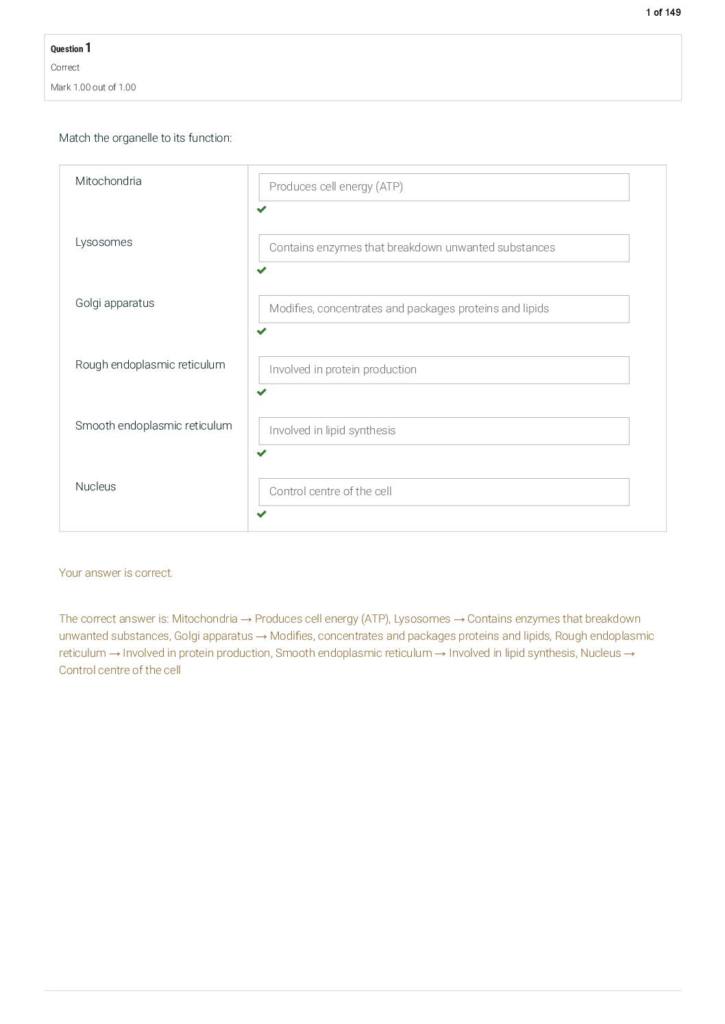 Organs And Organ Systems (BIO1OOS) exam quizzes
