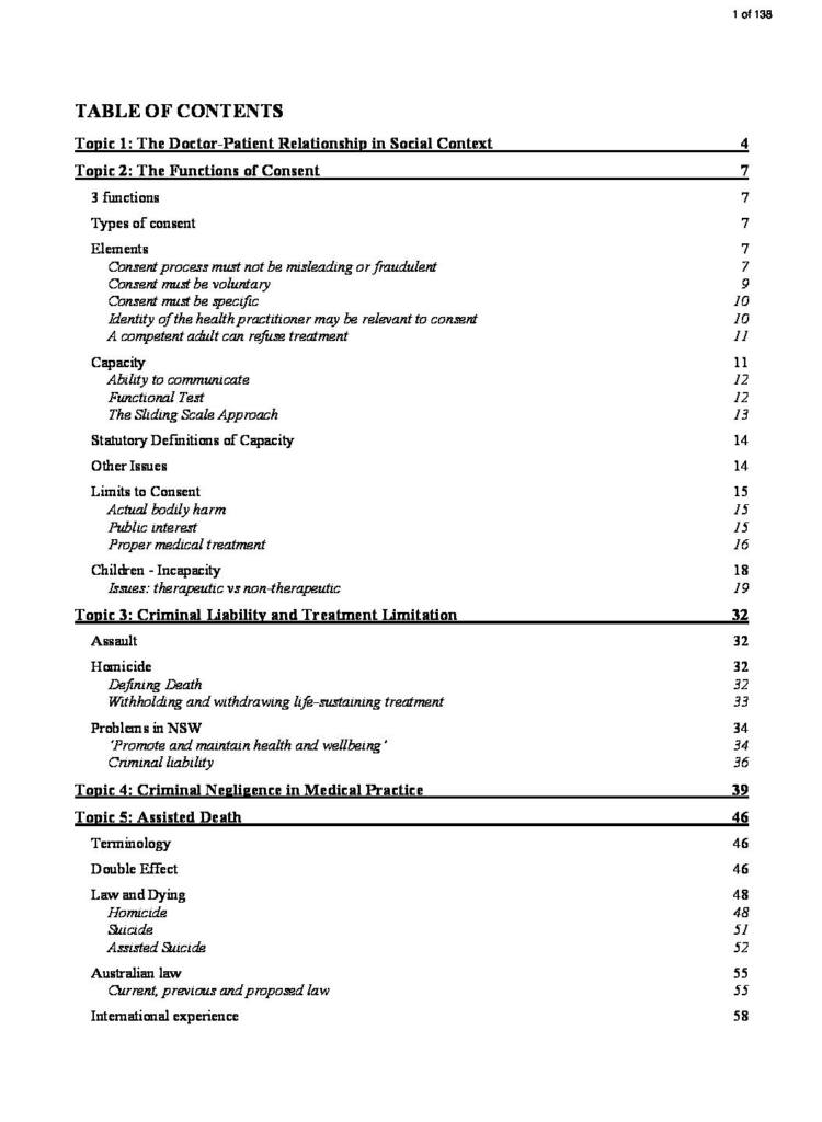 Health Care and Professional Liability (LAWS6054) final exam notes