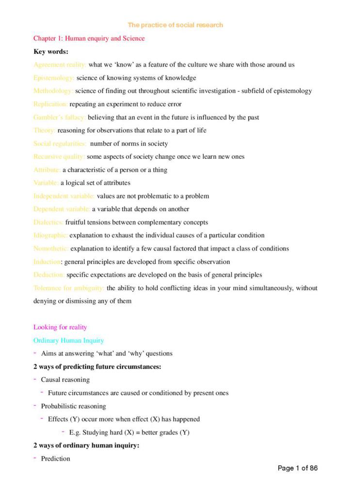 The Practice of Social Research by Babbie summary