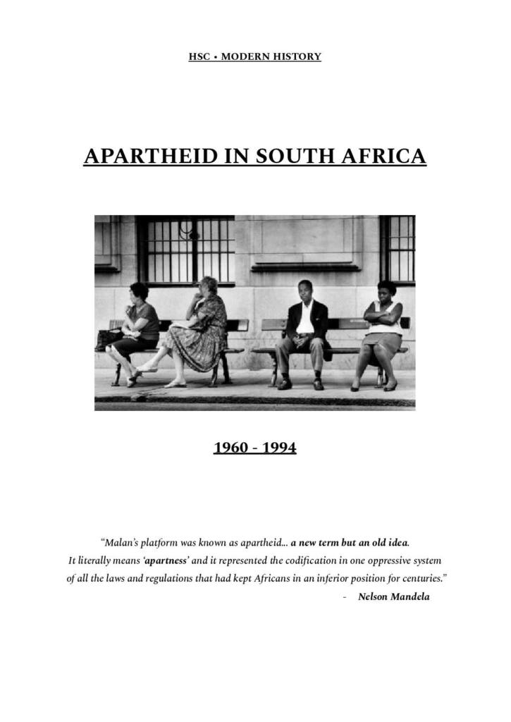 Apartheid in SA HSC full topic notes (95 int. mark)