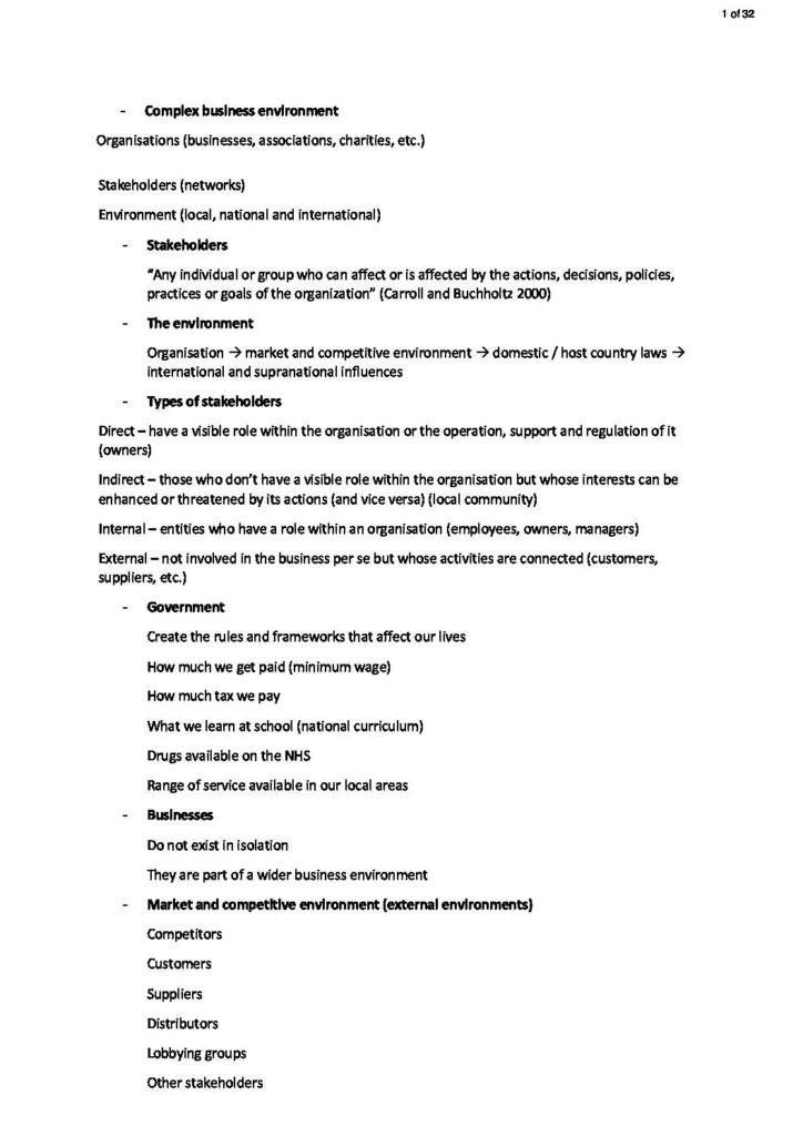 Organisations in the International Context (BSB030) exam notes