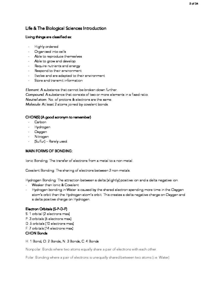 Cells and Genes (SLE111) revision notes