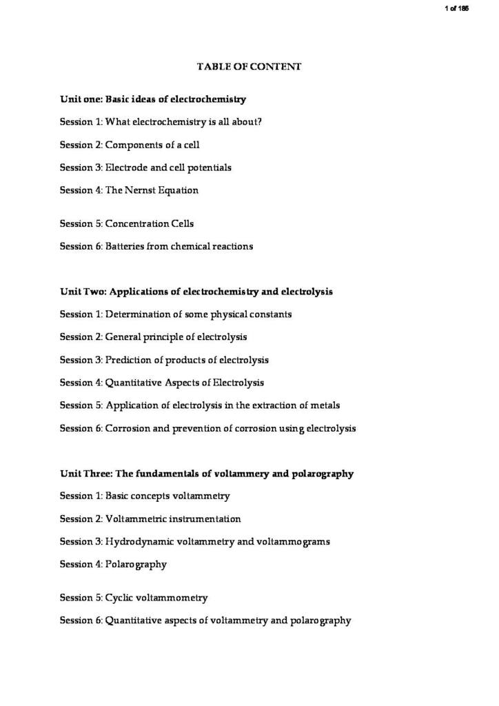 Electrochemistry comprehensive notes