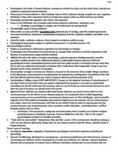 General Psychology (PSYC 1101) summary notes