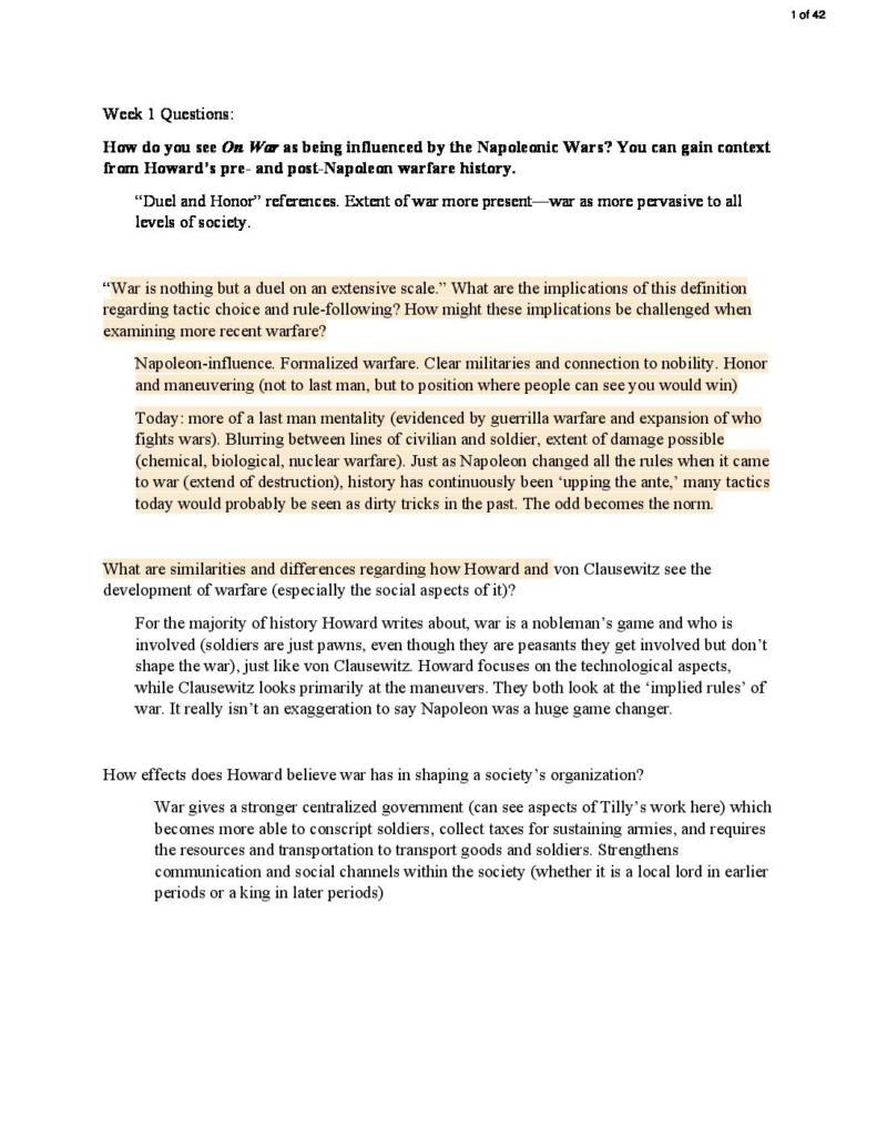 International Conflict (POL S 407 A) Q&A notes