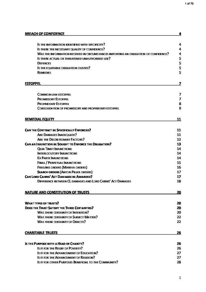 Equity (LAWS2015) final exam notes