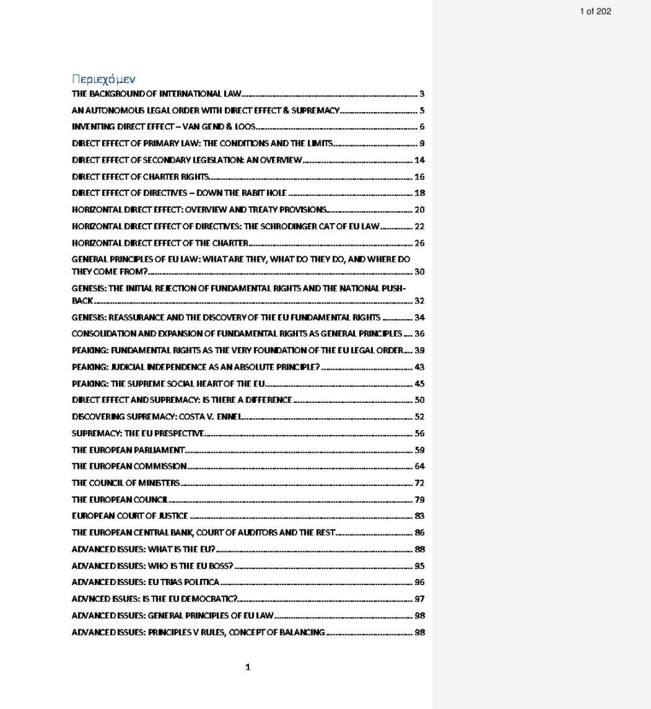 Legal Foundations of the EU lecture notes