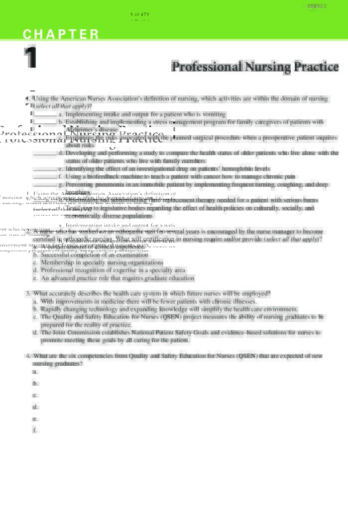 Medical-Surgical Nursing: Assessment and Management of Clinical Problems 9e study guide