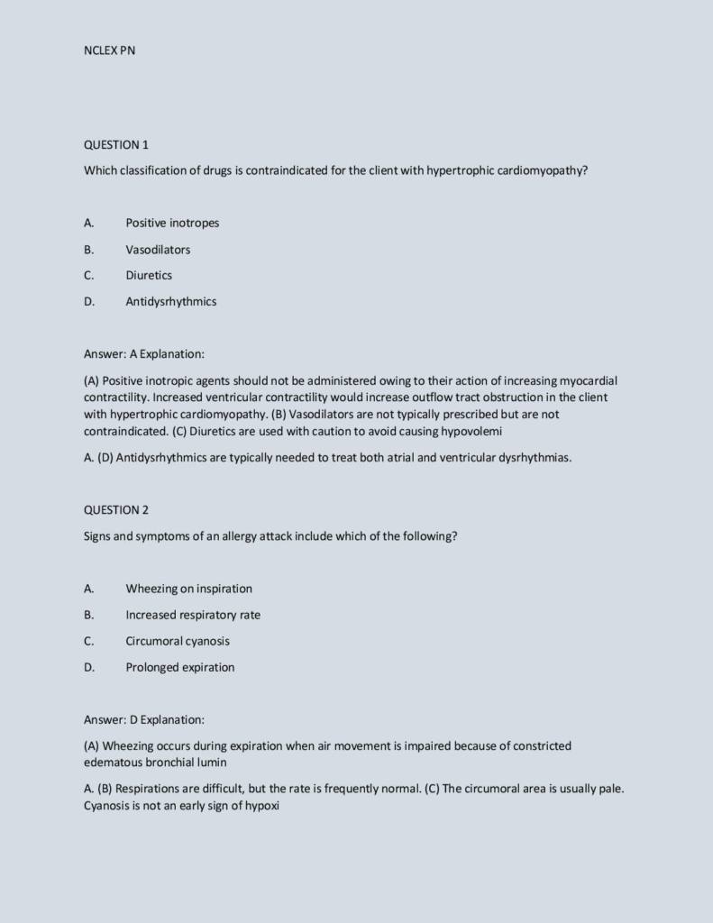 NCLEX PN Test Bank of 862 Questions and Answers