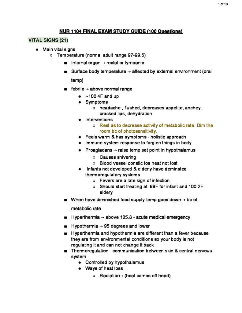 Intro to Prof Nursing (NUR 1102) final exam notes