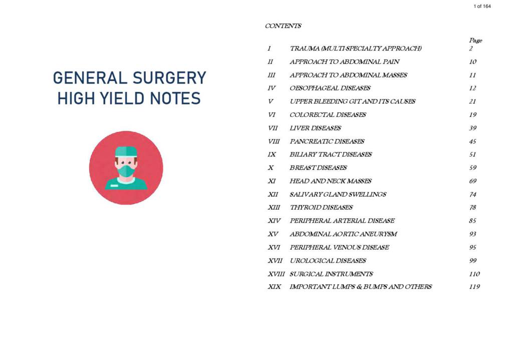 General Surgery (SURG 402) high yield notes
