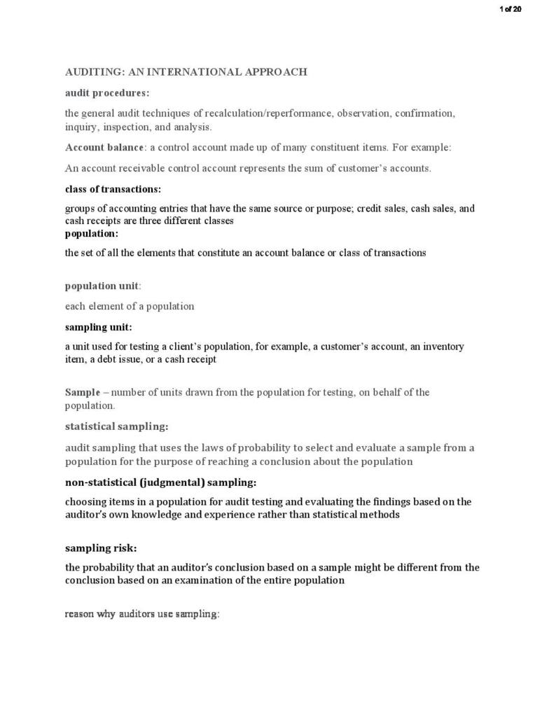 Auditing (ADTG 220) midterm review with notes