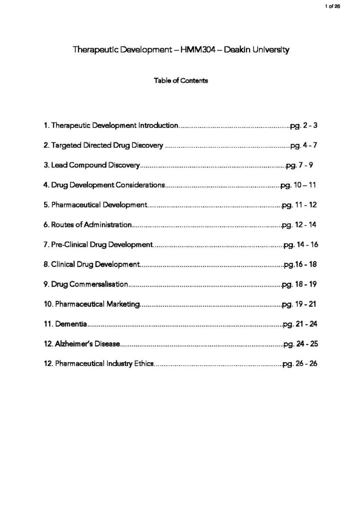 Therapeutic Development (HMM304) revision notes