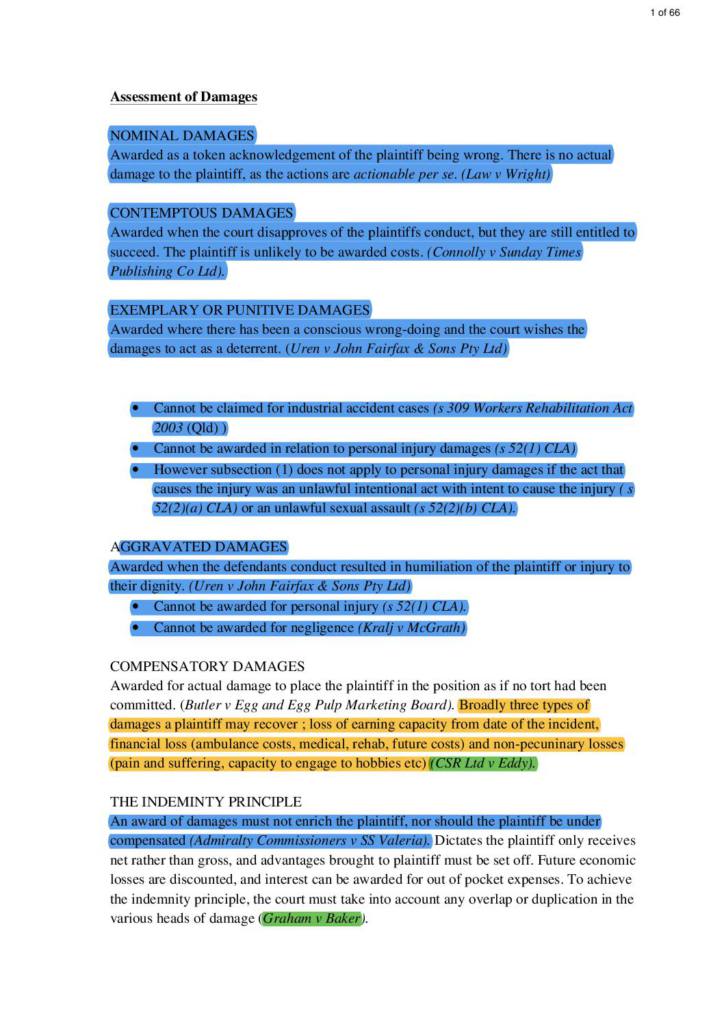 Torts B (LWB148) exam notes