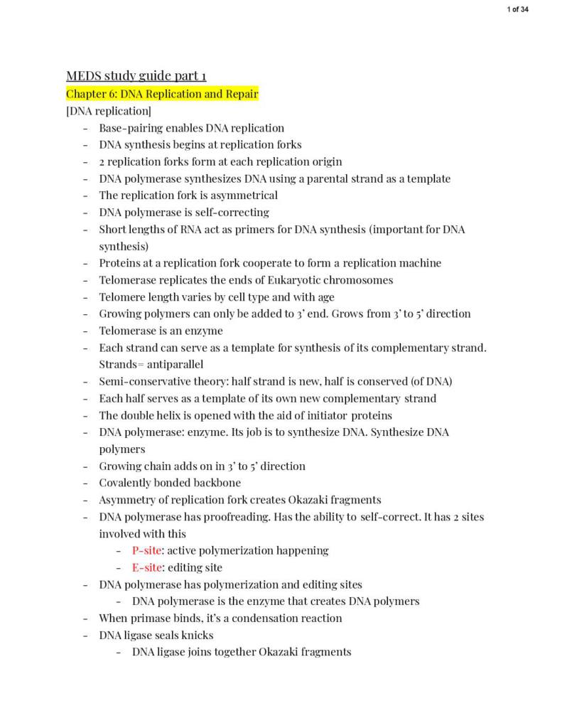 Cell Structure & Function (MEDS-242) exam notes