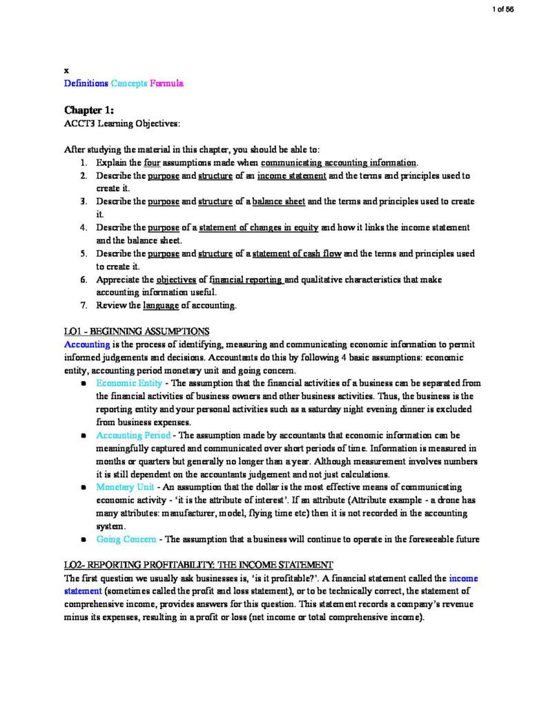 ACCT3 Financial summaries for Accounting A (22107)