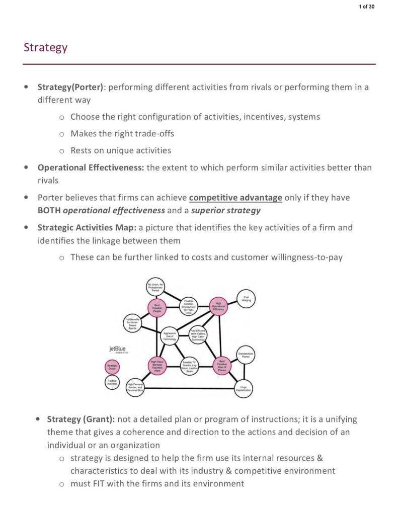 Strategy, Innovation, and Global Competition (SI 422) final exam notes