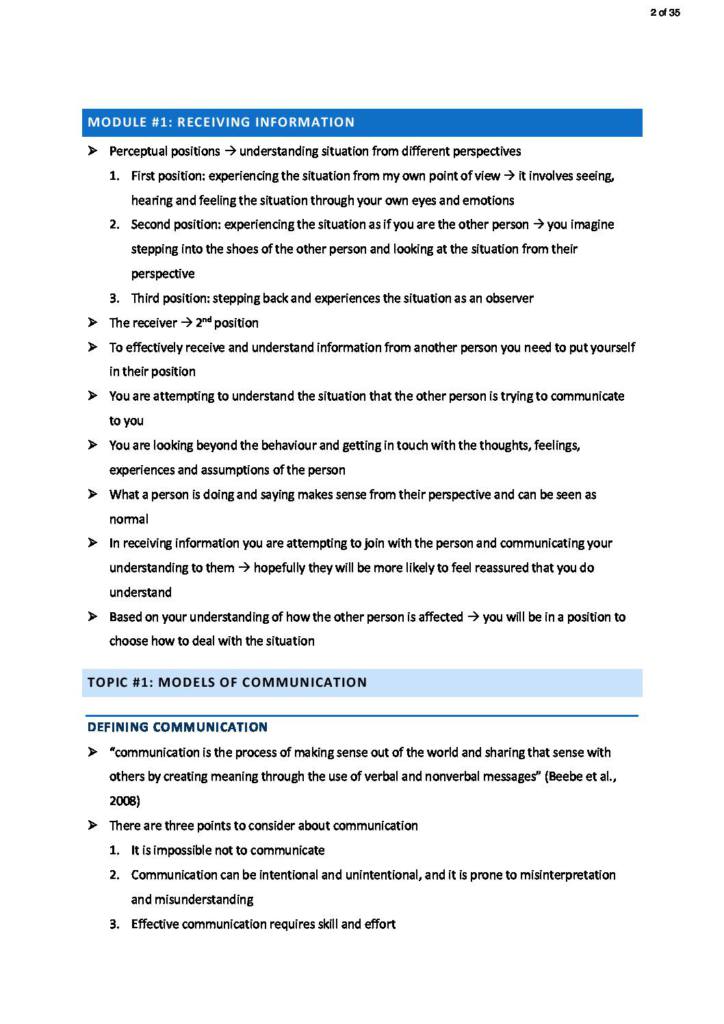 Interpersonal Skills (1008PSY) full summary notes