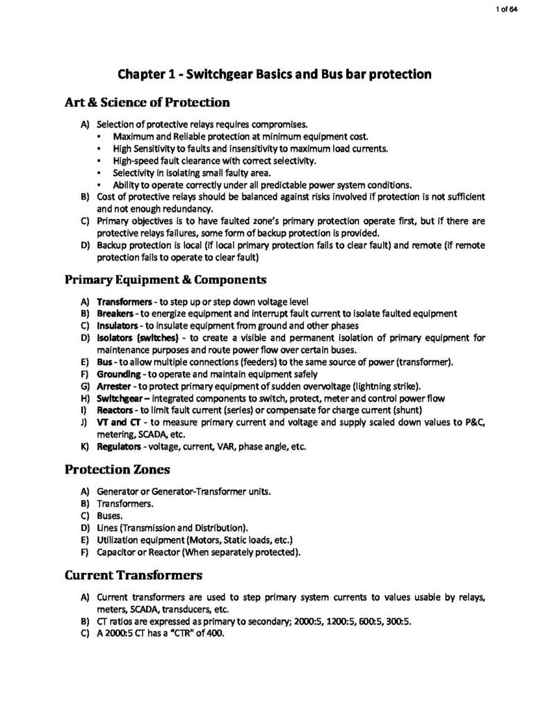 Protection and Switchgear (EEN-304) notes
