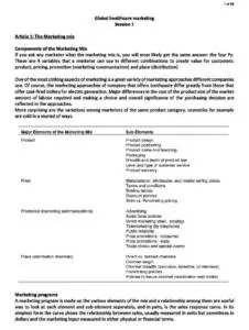 Global Healthcare Marketing (BUSI97098) readings summary notes