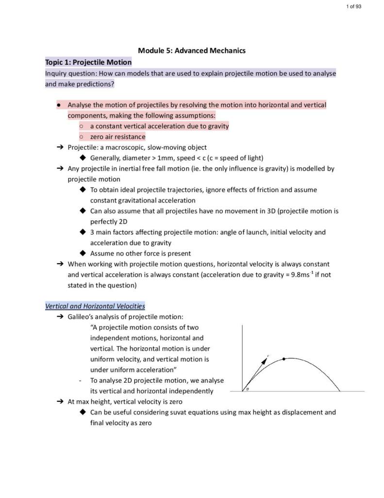 NSW HSC Physics Year 12 exam targeted notes