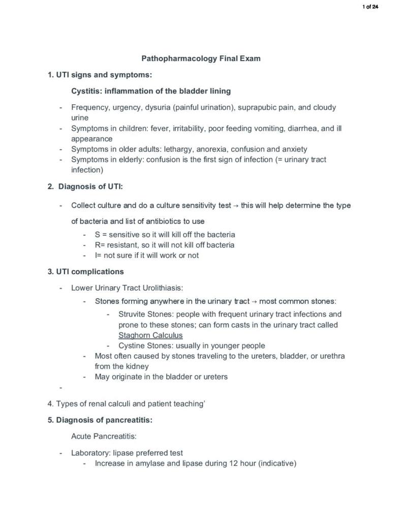 Pathopharmacology (AGAC 6360) final exam notes