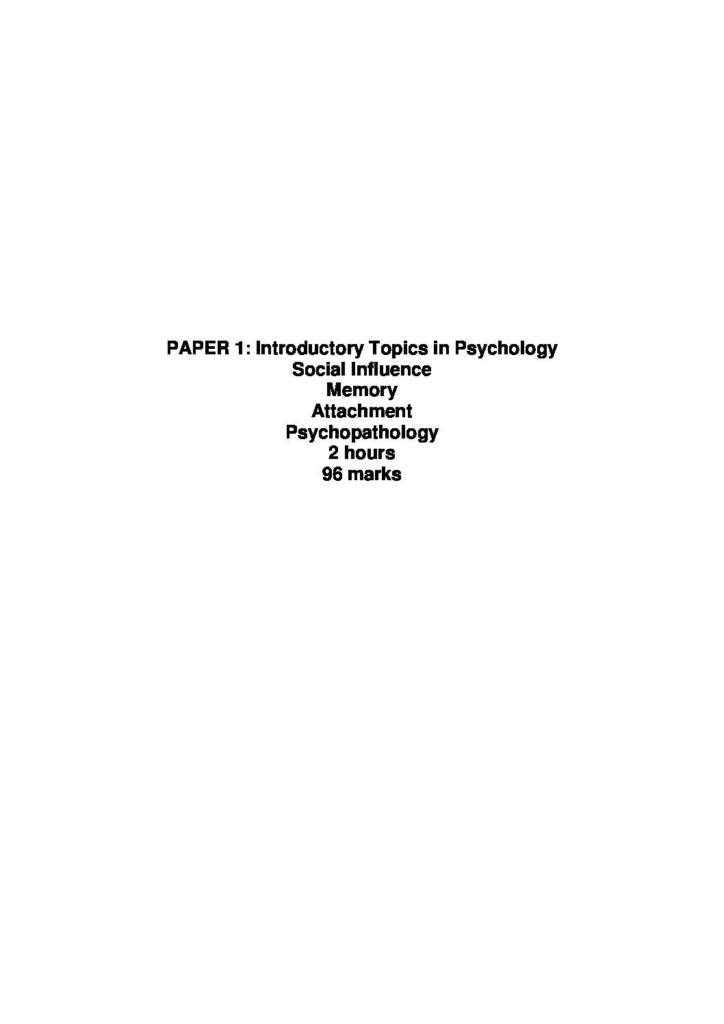 AQA A Level Psychology (A*) all 3 Paper notes