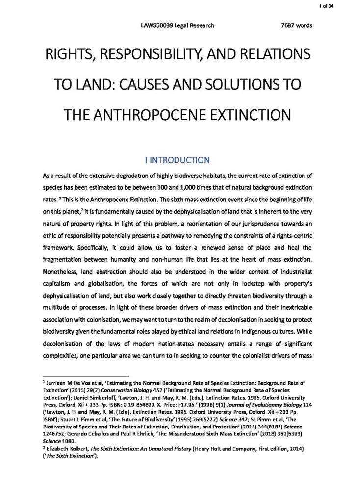 Legal Research (LAWS50039) research essay
