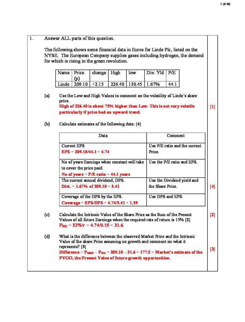 Portfolio Management (EMEC028S6) exam solutions