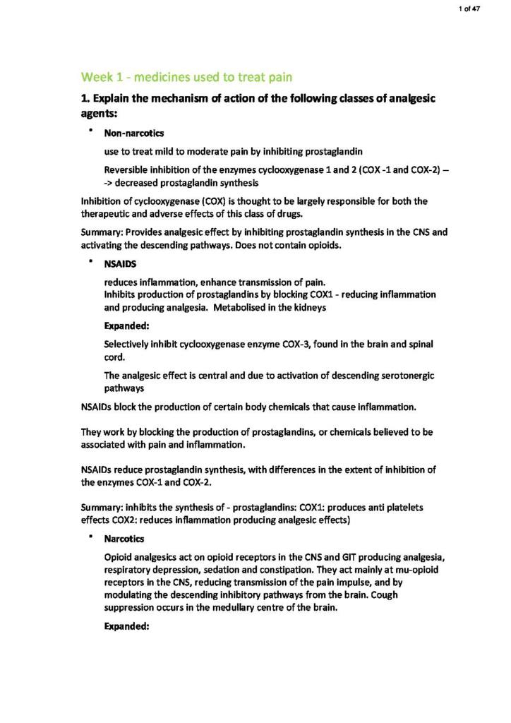 Quality Use of Medicines (HNN215) course notes